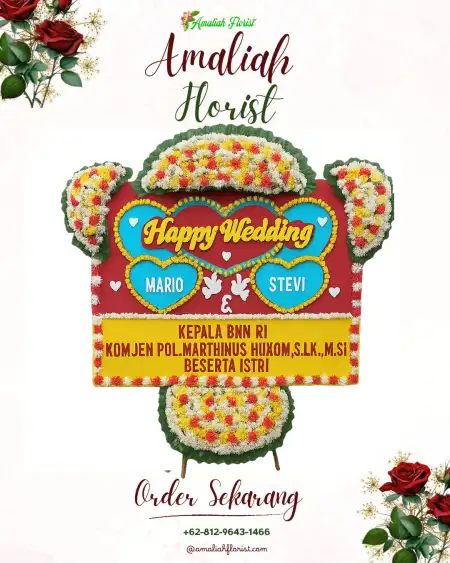 Papan Bunga Pernikahan Bila